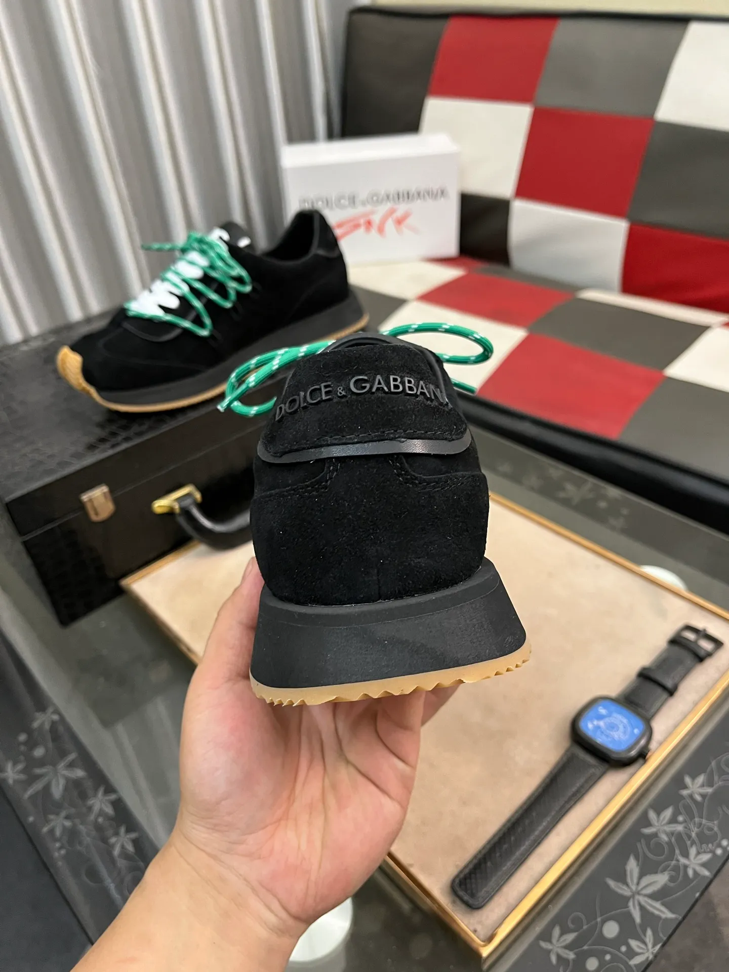 Men's Men's Shoes💰480⌚️⌚️Dolce&Gabbana••DG✔️High-end men's sports•casual shoes. Original goods from top counters. Original imported cowhide, multi-material splicing design ➕Imported cowhide lining, cowhide feet ➕Original TPR elastic outsole.  Size: 38-46